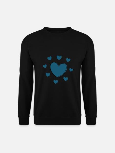blue heart valentine's day - Unisex Sweatshirt - black