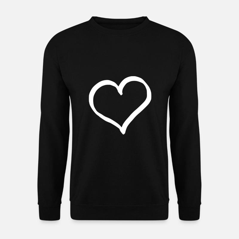 weißes Herz weiß Geschenk Valentinstag - Unisex Pullover - Schwarz