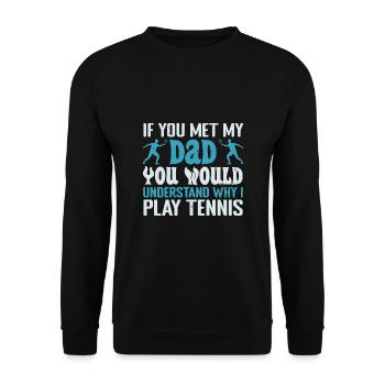 Drôle de phrase de tennis pour les enfants - Sweat-shirt Unisexe - noir - Devant - Alina (178cm) & Michal (187cm)