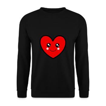 red heart red hearts red heart valentine's day - Unisex Sweatshirt - black - Front - Alina (178cm) & Michal (187cm)