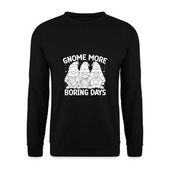 Gnome Costume Men Gnome More Boring Days Gnome - Unisex Sweatshirt - black - Front - Alina (178cm) & Michal (187cm)