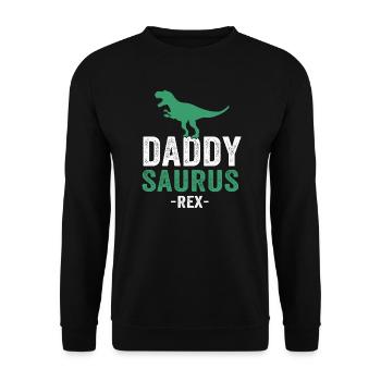 Daddysaurus - Unisex Sweatshirt - black - Front - Alina (178cm) & Michal (187cm)