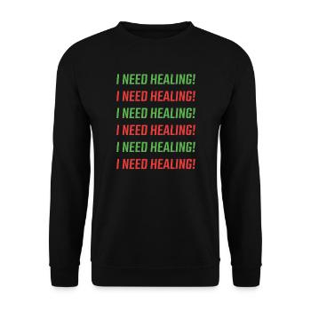 Ich brauche Heilung - Unisex Pullover - Schwarz - Vorne - Alina (178cm) & Michal (187cm)