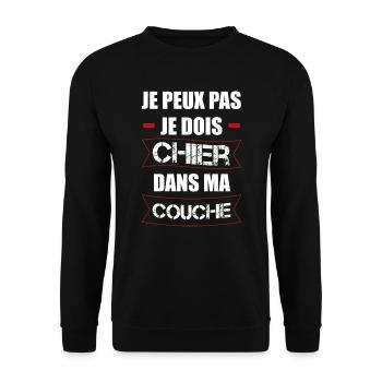 chier dans ma couche | cadeau beauf bébé - Sweat-shirt Unisexe - noir - Devant - Alina (178cm) & Michal (187cm)