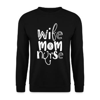 Krankenschwester - Unisex Pullover - Schwarz - Vorne - Alina (178cm) & Michal (187cm)
