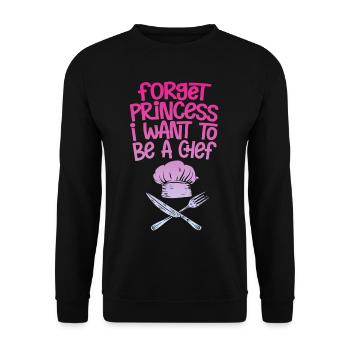 Oubliez la princesse, je veux être un chef 4 - Sweat-shirt Unisexe - noir - Devant - Alina (178cm) & Michal (187cm)