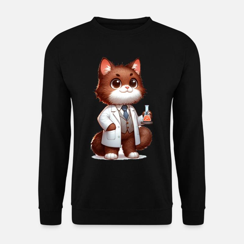 Cute Cat Scientist - Unisex Sweatshirt - black