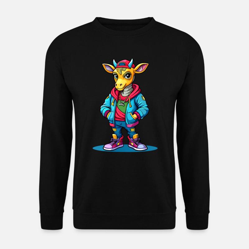 Giraffe Parade: Cool Giraffe - Unisex Sweatshirt - black