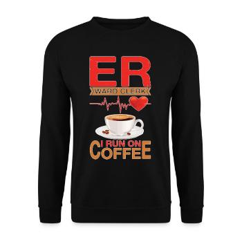 Er Ward Clerk I Run On Coffee 6 - Unisex Pullover - Schwarz - Vorne - Alina (178cm) & Michal (187cm)
