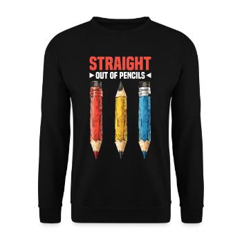 Straight Out Of Pencils - Unisex Pullover - Schwarz - Vorne - Alina (178cm) & Michal (187cm)