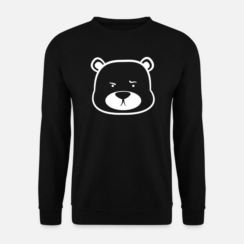 Grimmiges niedliches Bärchen - Unisex Pullover - Schwarz