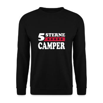 5 Sterne Camper Camping Campingplatz - Unisex Pullover - Schwarz - Vorne - Alina (178cm) & Michal (187cm)