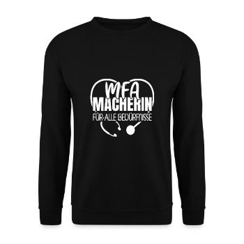 Arzthelferin Macherin MFA - Unisex Pullover - Schwarz - Vorne - Alina (178cm) & Michal (187cm)