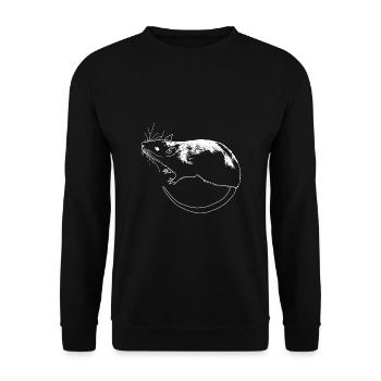 Rat lineart - Unisex Sweatshirt - black - Front - Alina (178cm) & Michal (187cm)