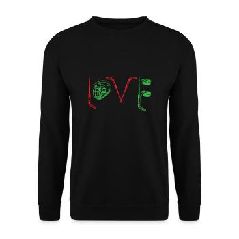 Hockey Love Gift Ihm ihren Hockey Lover Valentine - Unisex Pullover - Schwarz - Vorne - Alina (178cm) & Michal (187cm)