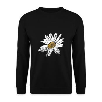 Flower White White Flowers Gift - Unisex Sweatshirt - black - Front - Alina (178cm) & Michal (187cm)