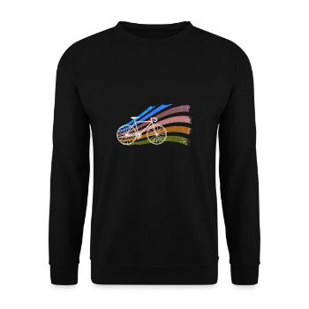 Bicycle,vintage,illustration,colorful,retro - Unisex Sweatshirt - black - Front - Alina (178cm) & Michal (187cm)