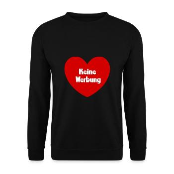 keine Werbung Herz rot weiß Briefkasten - Unisex Pullover - Schwarz - Vorne - Alina (178cm) & Michal (187cm)