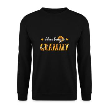 Ich liebe es, ein Grammy Floral Grandma Mothers Day zu sein - Unisex Pullover - Schwarz - Vorne - Alina (178cm) & Michal (187cm)
