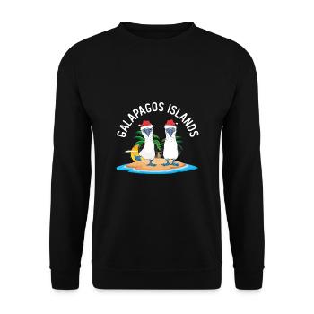 Galapagos Inseln Blaufußtölpel Weihnachten - Unisex Pullover - Schwarz - Vorne - Alina (178cm) & Michal (187cm)