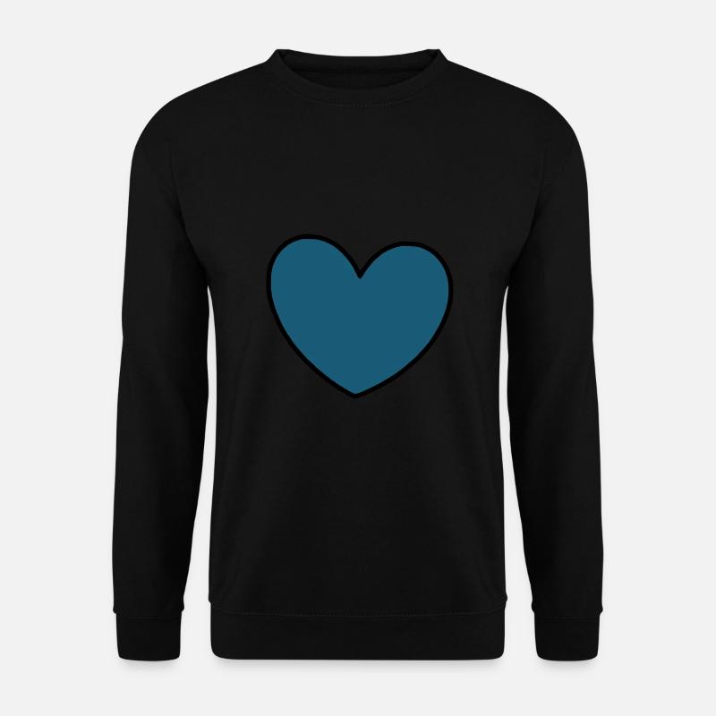 blaues Herz Geschenk - Unisex Pullover - Schwarz