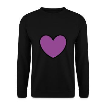 Coeur Violet Noir Saint Valentin - Sweat-shirt Unisexe - noir - Devant - Alina (178cm) & Michal (187cm)