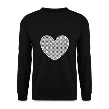 white heart white dotted pattern dots gift - Unisex Sweatshirt - black - Front - Alina (178cm) & Michal (187cm)