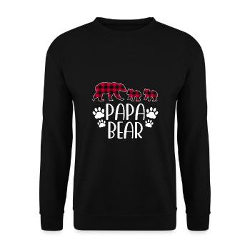 Papa Bear - Unisex Sweatshirt - black - Front - Alina (178cm) & Michal (187cm)