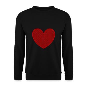 rotes Herz rot Geschenk Valentinstag - Unisex Pullover - Schwarz - Vorne - Alina (178cm) & Michal (187cm)