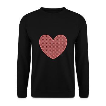 pink heart heart pink red gift valentine's day - Unisex Sweatshirt - black - Front - Alina (178cm) & Michal (187cm)