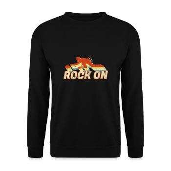Rock On Curling Retro Vintage Ice Sports Gift - Unisex Sweatshirt - black - Front - Alina (178cm) & Michal (187cm)
