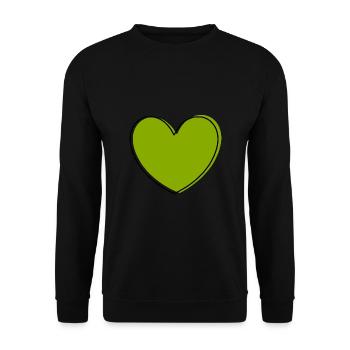 green heart green hearts couples gift - Unisex Sweatshirt - black - Front - Alina (178cm) & Michal (187cm)
