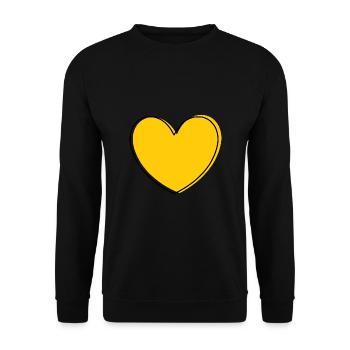yellow heart yellow valentine's day - Unisex Sweatshirt - black - Front - Alina (178cm) & Michal (187cm)