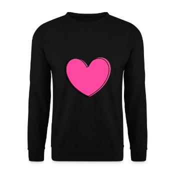 Saint-Valentin Cœur Rose, St. Valentin cadeau - Sweat-shirt Unisexe - noir - Devant - Alina (178cm) & Michal (187cm)