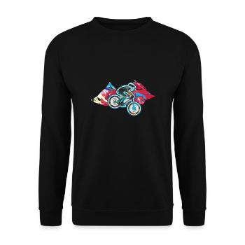 Descente,Hill,VTT,Cyclisme,Cycliste,Graffiti - Sweat-shirt Unisexe - noir - Devant - Alina (178cm) & Michal (187cm)