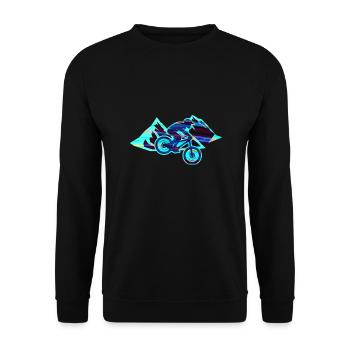 Descente,Hill,VTT,Cyclisme,Cycliste,Graffiti - Sweat-shirt Unisexe - noir - Devant - Alina (178cm) & Michal (187cm)