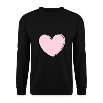Cœur rose cadeau de la Saint-Valentin en cœur rose - Sweat-shirt Unisexe - noir - Devant - Alina (178cm) & Michal (187cm)