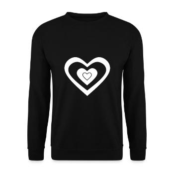 Heart White Valentine's Day - Unisex Sweatshirt - black - Front - Alina (178cm) & Michal (187cm)