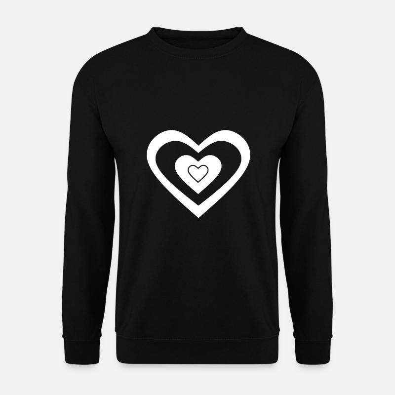 Heart White Valentine's Day - Unisex Sweatshirt - black