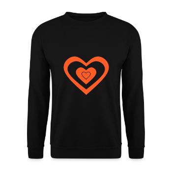 orange heart hearts gift valentine's day couples - Unisex Sweatshirt - black - Front - Alina (178cm) & Michal (187cm)
