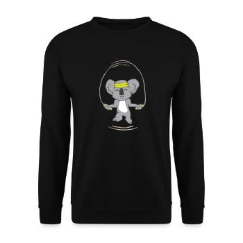 Koala Seilspringen Sport Fitness Süß Geschenk OZ - Unisex Pullover - Schwarz - Vorne - Alina (178cm) & Michal (187cm)