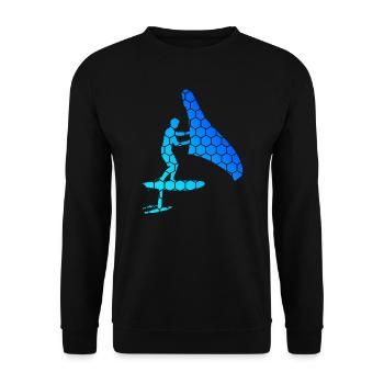 hydroptère foilwing wingsurf Femmes Hommes wingsurfe - Sweat-shirt Unisexe - noir - Devant - Alina (178cm) & Michal (187cm)