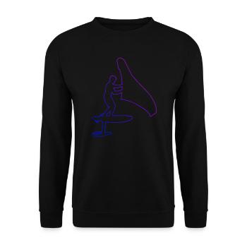 wingsurf Herren hydrofoil wingsurfen foilwing - Unisex Pullover - Schwarz - Vorne - Alina (178cm) & Michal (187cm)