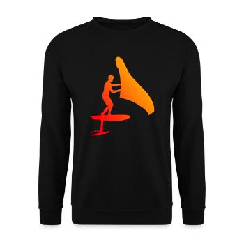 foilwing wingsurf Men hydrofoil wingfoil - Unisex Sweatshirt - black - Front - Alina (178cm) & Michal (187cm)