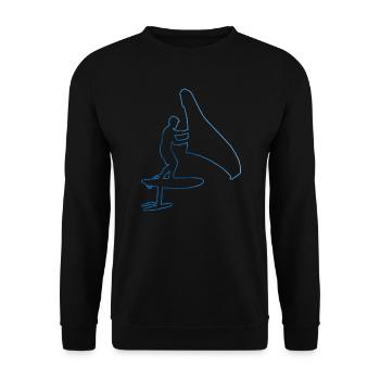 foilwing wingfoil hydrofoil wingsurf Women - Unisex Sweatshirt - black - Front - Alina (178cm) & Michal (187cm)