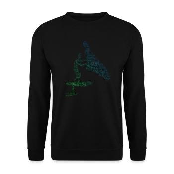 foilwing wingsurfing Women hydrofoil wingsurf - Unisex Sweatshirt - black - Front - Alina (178cm) & Michal (187cm)