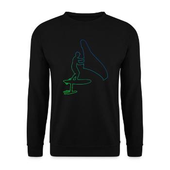 foilwing wingsurf men hydrofoil wingsurfing - Unisex Sweatshirt - black - Front - Alina (178cm) & Michal (187cm)