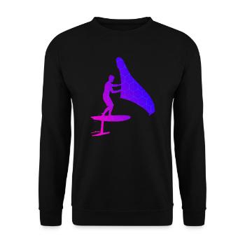 wingfoil women wingsurfen hydrofoil wingsurf - Unisex Sweatshirt - black - Front - Alina (178cm) & Michal (187cm)