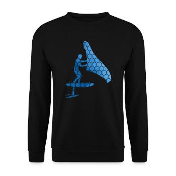 hydrofoil wingsurf foilwing Men Women wingsurfe - Unisex Sweatshirt - black - Front - Alina (178cm) & Michal (187cm)