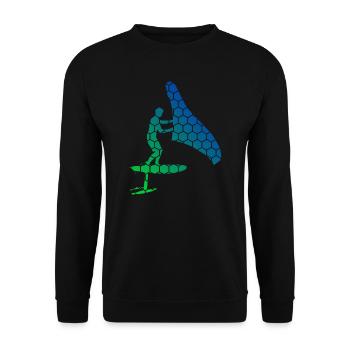 wingfoil Women wingsurf Men hydrofoil wingsurfe - Unisex Sweatshirt - black - Front - Alina (178cm) & Michal (187cm)